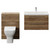 Napoli 390 Cento Tobacco Oak 1400mm Wall Mounted 2 Drawer Vanity Unit and Toilet Suite with Glide Basin Front View thumbnail