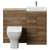 Napoli 390 Cento Tobacco Oak 1100mm 2 Door Vanity Unit Toilet Suite with Glide Basin Front View thumbnail