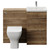 Napoli 390 Cento Tobacco Oak 1100mm 2 Drawer Vanity Unit Toilet Suite with Glide Basin Front View thumbnail