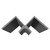 WholePanel 8mm Matt Black Anodised Aluminium Wall Panel Internal Corner Trim Top View