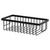 Milos Mini Colore Matt Black Rectangular Wall Mounted Wire Basket Right Hand View