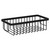 Milos Mini Colore Matt Black Rectangular Wall Mounted Wire Basket Left Hand View