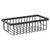 Milos Mini Colore Gunmetal Grey Rectangular Wall Mounted Wire Basket Left Hand View