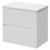 Montego Gloss White 600mm Wall Mounted 2 Drawer Vanity Unit for Countertop Basins Right Hand View
