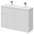 Montego Gloss White 1200mm Floor Standing 2 Drawer 4 Door Vanity Unit with Glide Double Basin Right Hand View