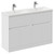 Montego Gloss White 1200mm Floor Standing 2 Drawer 4 Door Vanity Unit with Glide Double Basin Left Hand View