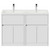 Montego Satin White 1200mm Floor Standing 2 Drawer 4 Door Vanity Unit with Glide Double Basin Front View