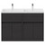 Montego Graphite Grey 1200mm Floor Standing 2 Drawer 4 Door Vanity Unit with Lucia Double Basin Front View