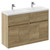 Montego Autumn Oak 1200mm Floor Standing 2 Drawer 4 Door Vanity Unit with Lucia Double Basin Left Hand View
