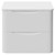Vela Gloss White 600mm Wall Mounted 2 Drawer Vanity Unit for Countertop Basins Front View