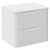 Vela Gloss White 600mm Wall Mounted 2 Drawer Vanity Unit for Countertop Basins Left Hand View