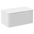 Vela Gloss White 800mm Wall Mounted Single Drawer Vanity Unit for Countertop Basins Left Hand View