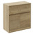 Montego Autumn Oak 800mm Floor Standing 1 Drawer 2 Door Vanity Unit for Countertop Basins Left Hand View