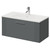 Avant Satin Grey 800mm Wall Mounted Single Drawer Vanity Unit with Angel Basin Right Hand View