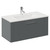 Avant Satin Grey 800mm Wall Mounted Single Drawer Vanity Unit with Angel Basin Left Hand View