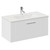 Avant Satin White 800mm Wall Mounted Single Drawer Vanity Unit with Angel Basin Left Hand View