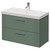 Avant Satin Green 800mm Wall Mounted 2 Drawer Vanity Unit with Rimini Basin Right Hand View