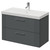 Avant Satin Grey 800mm Wall Mounted 2 Drawer Vanity Unit with Rimini Basin Right Hand View