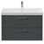 Avant Satin Grey 800mm Wall Mounted 2 Drawer Vanity Unit with Rimini Basin Front View