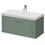 Avant Satin Green 800mm Wall Mounted Single Drawer Vanity Unit with Rimini Basin Right Hand View