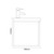 Avant Satin Green 800mm Wall Mounted Single Drawer Vanity Unit with Rimini Basin Side On Dimensions thumbnail