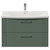 Avant Satin Green 800mm Wall Mounted 2 Drawer Vanity Unit with Arc Basin Front View
