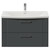 Avant Satin Grey 800mm Wall Mounted 2 Drawer Vanity Unit with Arc Basin Front View