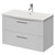 Avant Satin White 800mm Wall Mounted 2 Drawer Vanity Unit with Arc Basin Right Hand View