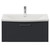 Avant Satin Anthracite 800mm Wall Mounted Single Drawer Vanity Unit with Arc Basin Front View