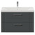 Avant Satin Grey 800mm Wall Mounted 2 Drawer Vanity Unit with Glide Basin Front View