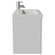 Avant Satin White 800mm Wall Mounted 2 Drawer Vanity Unit with Glide Basin Side View