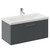 Avant Satin Grey 800mm Wall Mounted Single Drawer Vanity Unit with Glide Basin Left Hand View