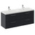 Avant Satin Anthracite 1200mm Wall Mounted 4 Drawer Vanity Unit with Double Lucia Basins Left Hand View thumbnail