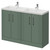 Avant Satin Green 1200mm 2 Door Vanity Unit with Double Lucia Basins Right Hand View