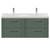 Avant Satin Green 1200mm Wall Mounted 4 Drawer Vanity Unit with Double Glide Basins Front View