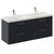 Avant Satin Anthracite 1200mm Wall Mounted 4 Drawer Vanity Unit with Double Glide Basins Left Hand View