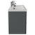 Avant Satin Grey 1200mm Wall Mounted 4 Drawer Vanity Unit with Double Glide Basins Side View