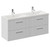 Avant Satin White 1200mm Wall Mounted 4 Drawer Vanity Unit with Double Glide Basins Left Hand View