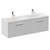Avant Satin White 1200mm Wall Mounted 2 Drawer Vanity Unit with Double Glide Basins Left Hand View