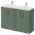 Avant Satin Green 1200mm 4 Door Vanity Unit with Double Glide Basins Right Hand View