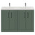 Avant Satin Green 1200mm 4 Door Vanity Unit with Double Glide Basins Front View