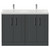 Avant Satin Grey 1200mm 4 Door Vanity Unit with Double Glide Basins Front View