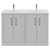 Avant Satin White 1200mm 4 Door Vanity Unit with Double Glide Basins Front View