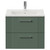 Avant Satin Green 600mm Wall Mounted 2 Drawer Vanity Unit with Angel Basin Front View