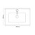Avant Satin Grey 600mm Wall Mounted 2 Drawer Vanity Unit with Angel Basin Top Down Dimensions thumbnail