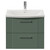 Avant Satin Green 600mm Wall Mounted 2 Drawer Vanity Unit with Arc Basin Front View