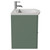 Avant Satin Green 600mm Wall Mounted 2 Drawer Vanity Unit with Arc Basin Side View