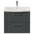Avant Satin Grey 600mm Wall Mounted 2 Drawer Vanity Unit with Arc Basin Front View