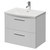 Avant Satin White 600mm Wall Mounted 2 Drawer Vanity Unit with Arc Basin Right Hand View
