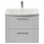 Avant Satin White 600mm Wall Mounted 2 Drawer Vanity Unit with Arc Basin Front View